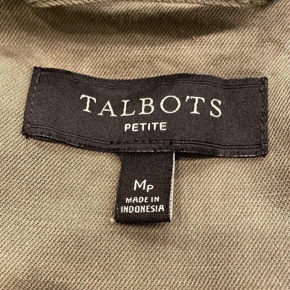 Talbots Green Linen Blend Utility Jacket size MP - Picture 5 of 6